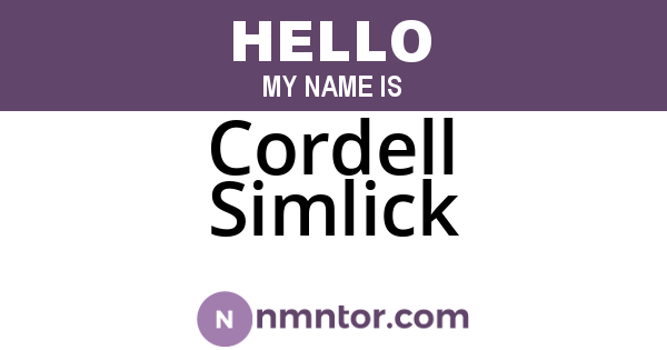 Cordell Simlick