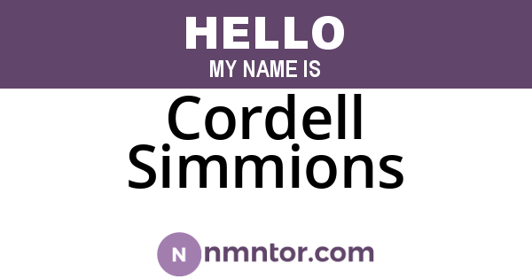 Cordell Simmions