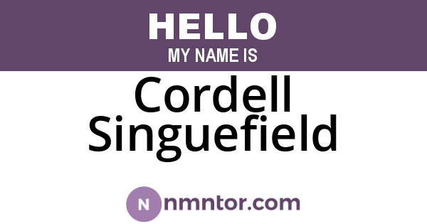 Cordell Singuefield