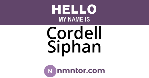 Cordell Siphan