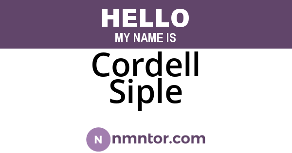 Cordell Siple