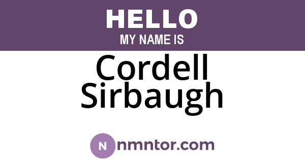 Cordell Sirbaugh