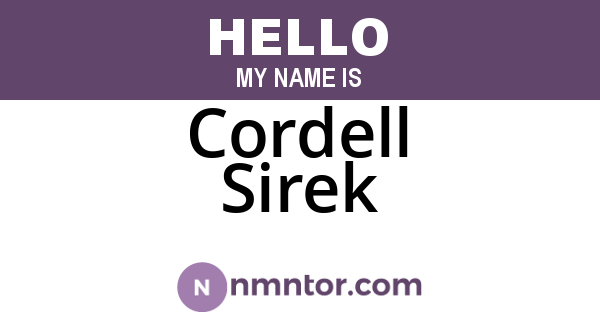 Cordell Sirek