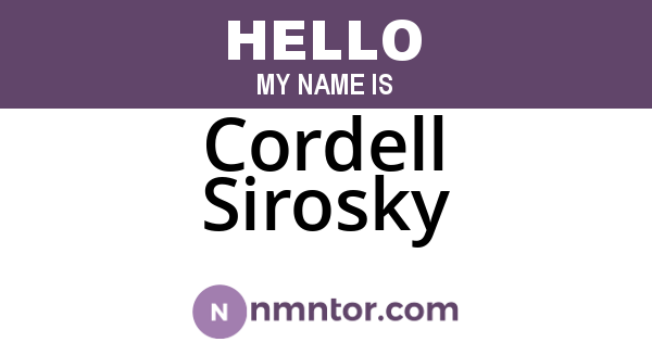 Cordell Sirosky