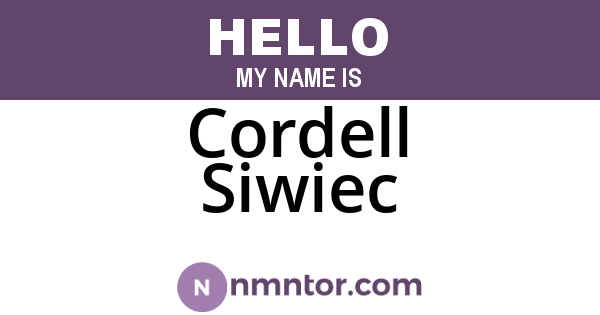 Cordell Siwiec