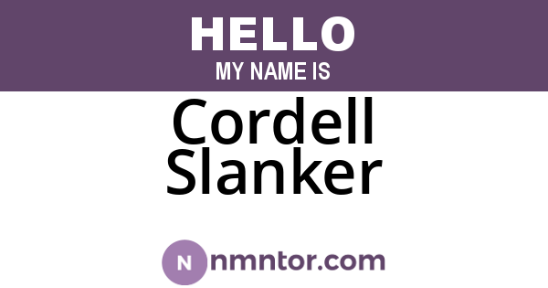 Cordell Slanker