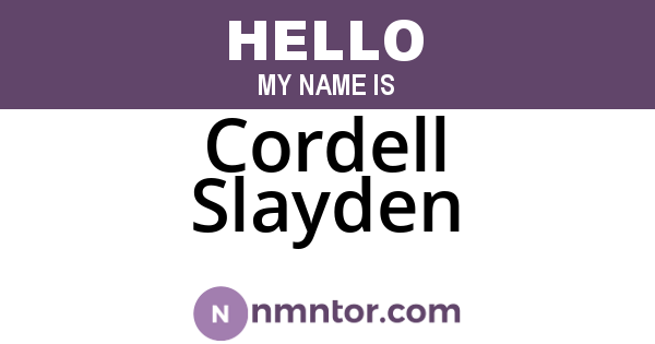 Cordell Slayden