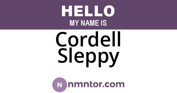 Cordell Sleppy