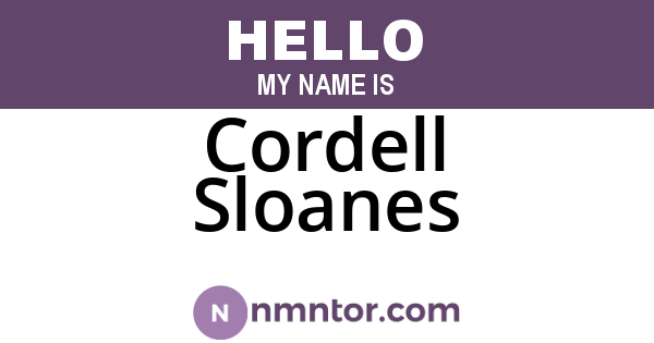Cordell Sloanes