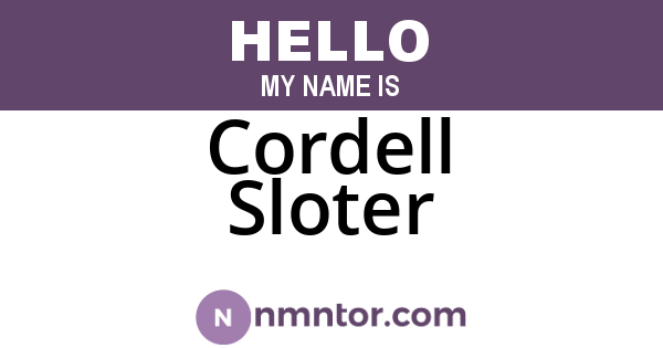 Cordell Sloter