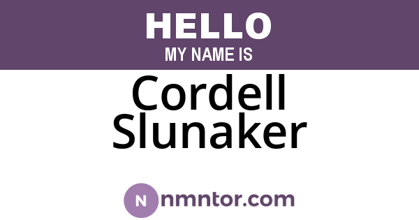 Cordell Slunaker