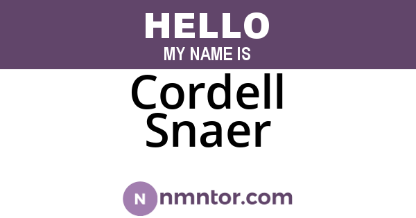 Cordell Snaer