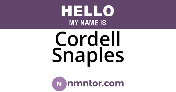 Cordell Snaples