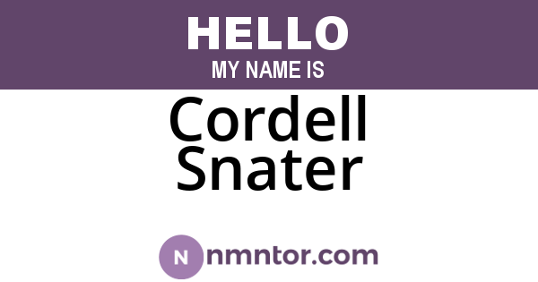 Cordell Snater