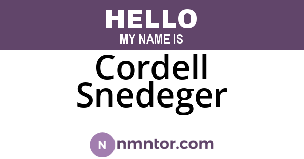 Cordell Snedeger