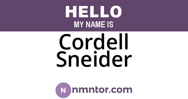 Cordell Sneider