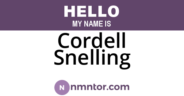 Cordell Snelling