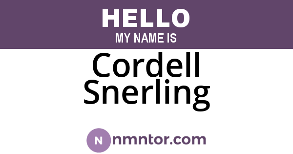 Cordell Snerling