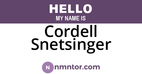 Cordell Snetsinger
