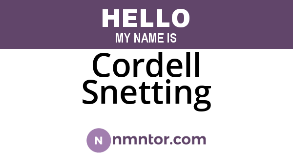 Cordell Snetting