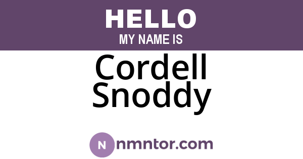 Cordell Snoddy