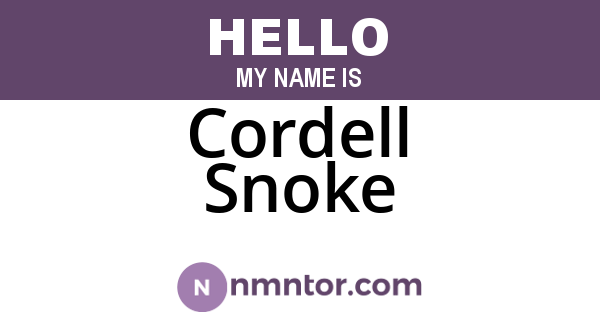Cordell Snoke