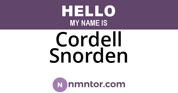 Cordell Snorden