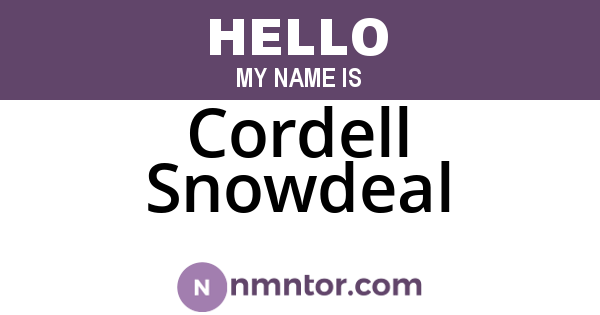 Cordell Snowdeal