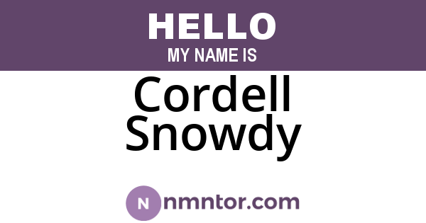 Cordell Snowdy