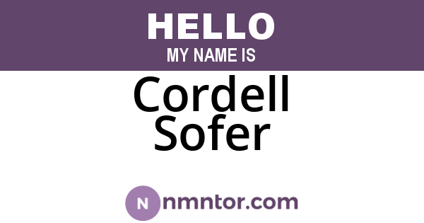 Cordell Sofer