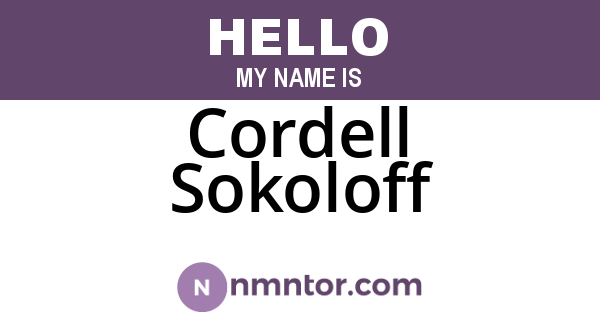 Cordell Sokoloff