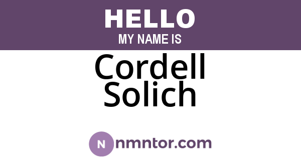 Cordell Solich