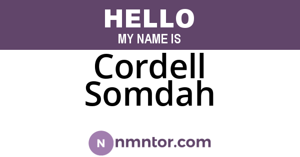Cordell Somdah