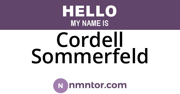 Cordell Sommerfeld