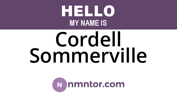 Cordell Sommerville
