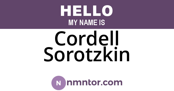 Cordell Sorotzkin