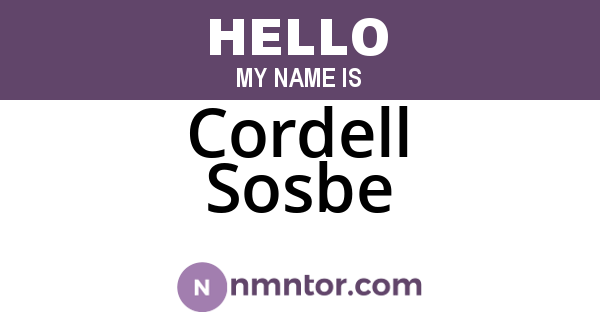 Cordell Sosbe