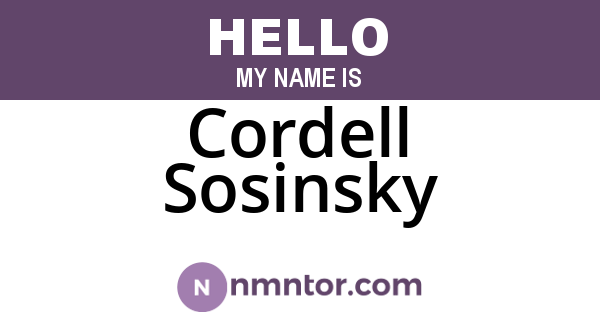Cordell Sosinsky