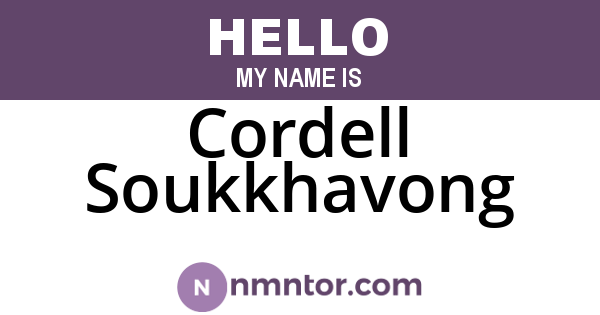 Cordell Soukkhavong
