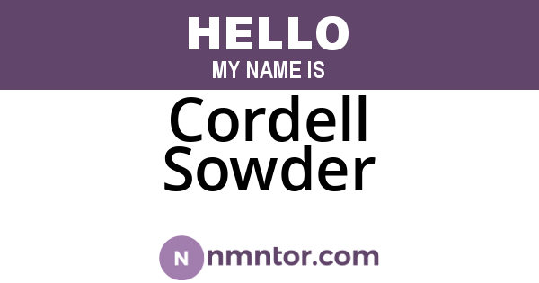 Cordell Sowder