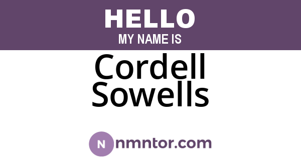 Cordell Sowells