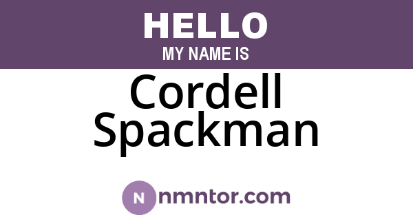 Cordell Spackman