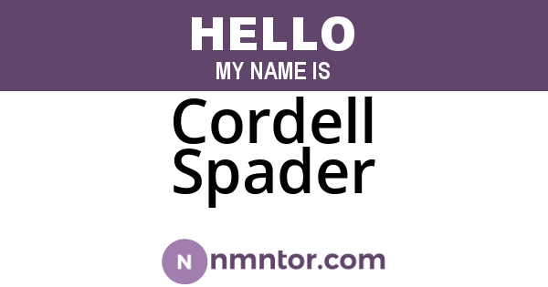 Cordell Spader