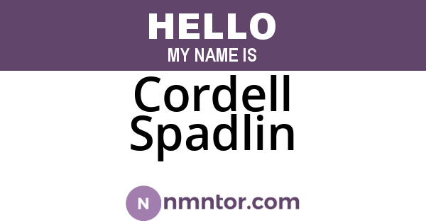 Cordell Spadlin