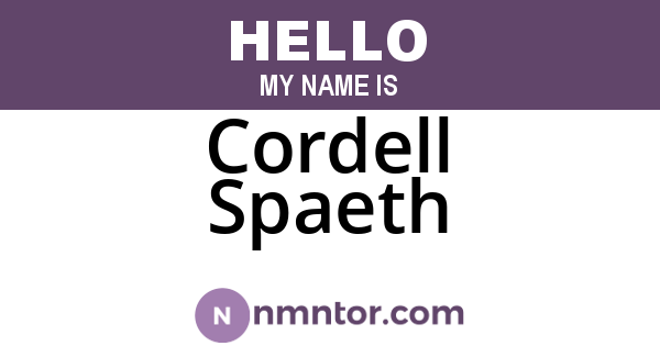 Cordell Spaeth