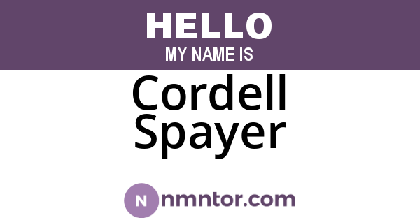 Cordell Spayer