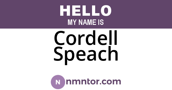 Cordell Speach