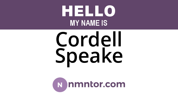 Cordell Speake