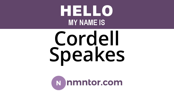 Cordell Speakes
