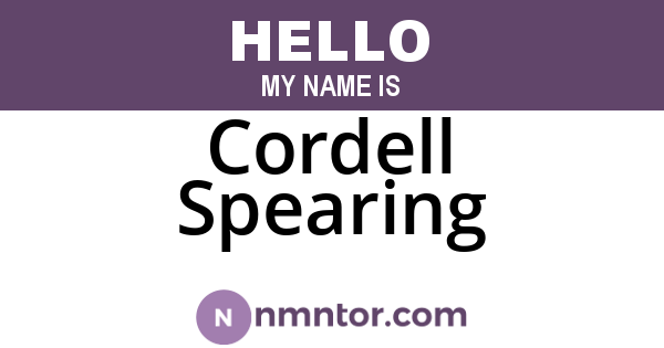Cordell Spearing